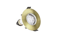 Integral ILDLFR70D045 Evofire Fire Rated Downlight 70mm Cutout IP65 Antique Brass Round +GU10 Holder