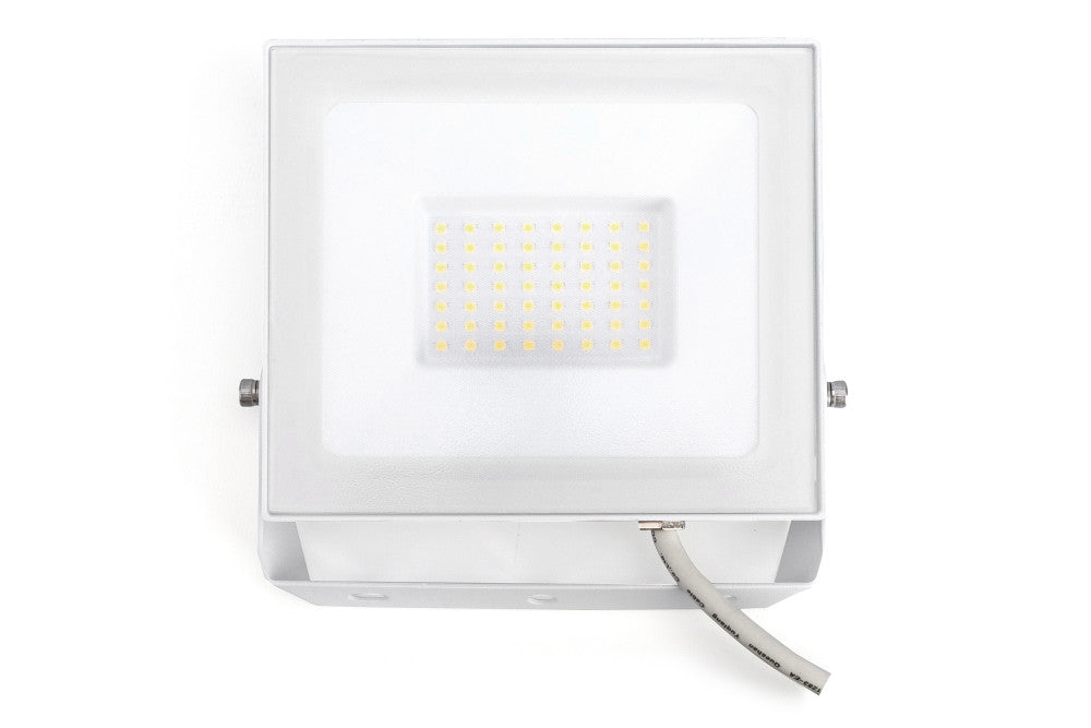 Integral ILFLE022 Compact Slim Floodlight 50W 5000Lm 4000K 120 Beam 100Lm/W IP65 IK08 White