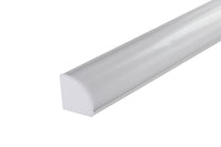 Integral ILPFC047 2m 20 x 20mm Aluminium Frosted Diffuser Corner Surface Mount Profile with 2 Endcaps, 4 Mounting Brackets