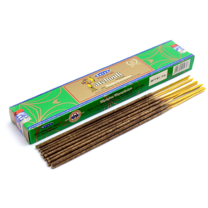 Satya Natural Patchouli 15g | 1 Pack (12 Sticks) - westbasedirect.com