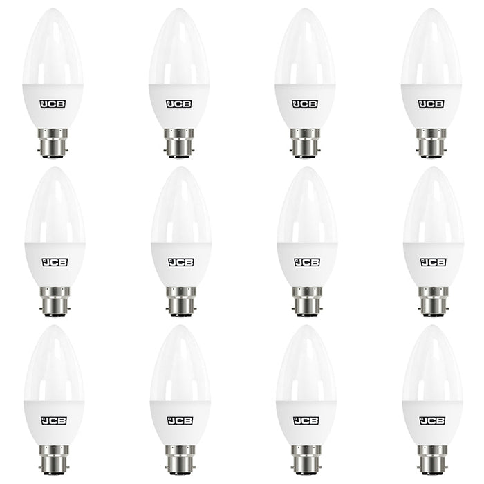 JCB S10976 B22 BC Candle LED Bulb Opal 3W 250lm Warm White 3000K (12 Pack)