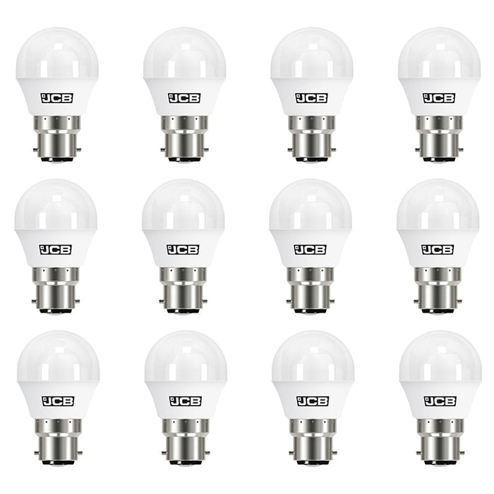 JCB S10969 B22 BC Golf LED Bulb Opal 4.9W 470lm Warm White 3000K (12 Pack)