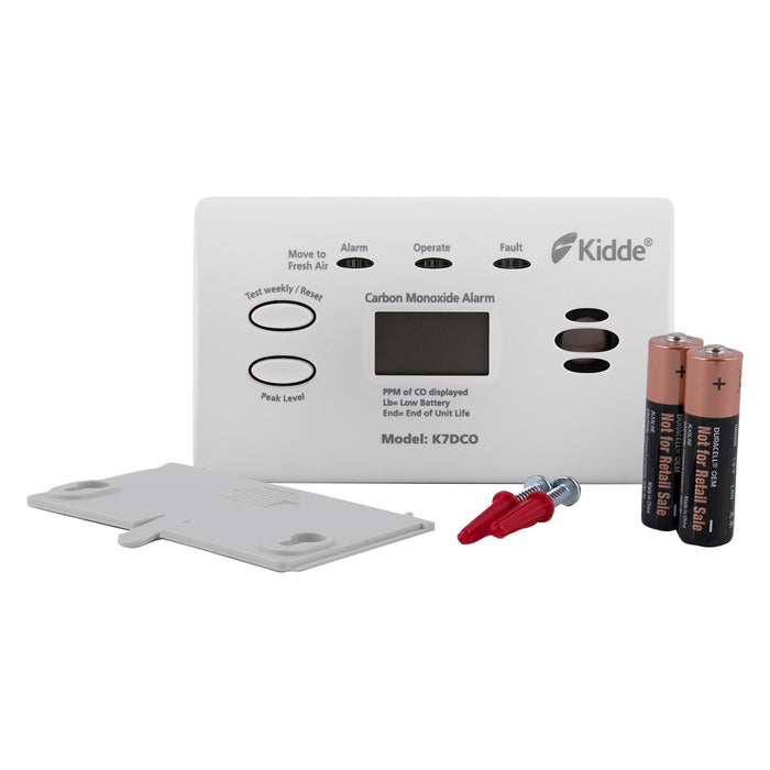 Kidde K7DCO Battery Powered Carbon Monoxide Alarm Alkaline Batteries, 10 Year Sensor Life with Digital Display - westbasedirect.com