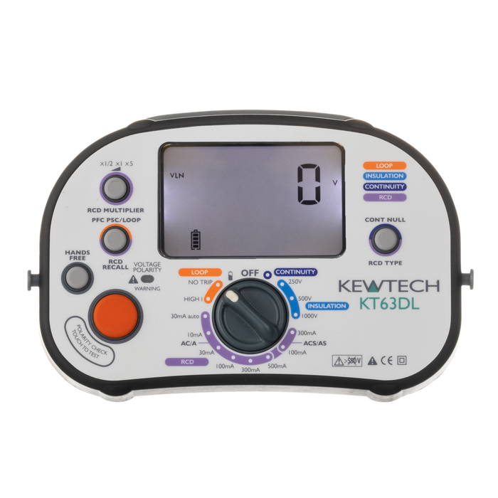 Kewtech KT63DL Digital MFT 5-in-1 ATT with Mains Polarity Check - westbasedirect.com