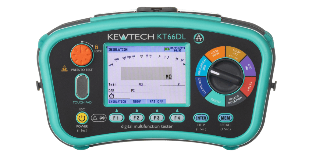 Kewtech KT66EV Kit with KT66DL 12in1 MFT & KEWEVA (EV Charging Point Testing Adapter)