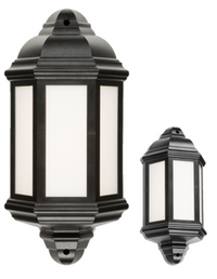 Knightsbridge LANT3 230V IP54 8W LED Half Wall Lantern - Black