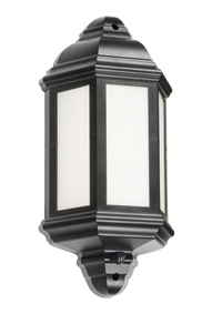 Knightsbridge LANT4 230V IP54 8W LED Half Wall Lantern with PIR - Black