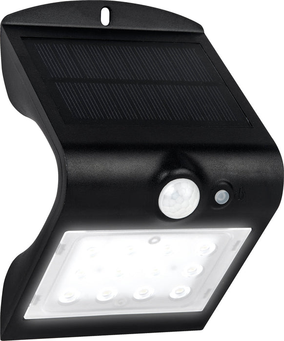 Luceco LEXS22B40 Solar Guardian Wall Light with PIR Sensor Black IP65 1.5W 220lm 4000K Standard - westbasedirect.com