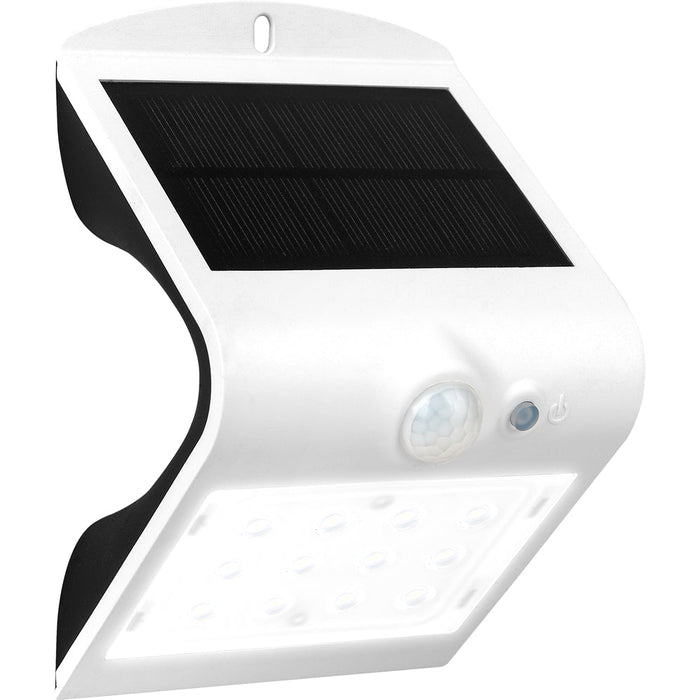 Luceco LEXS22W40 Solar Guardian Wall Light with PIR Sensor White IP65 1.5W 220lm 4000K Standard - westbasedirect.com