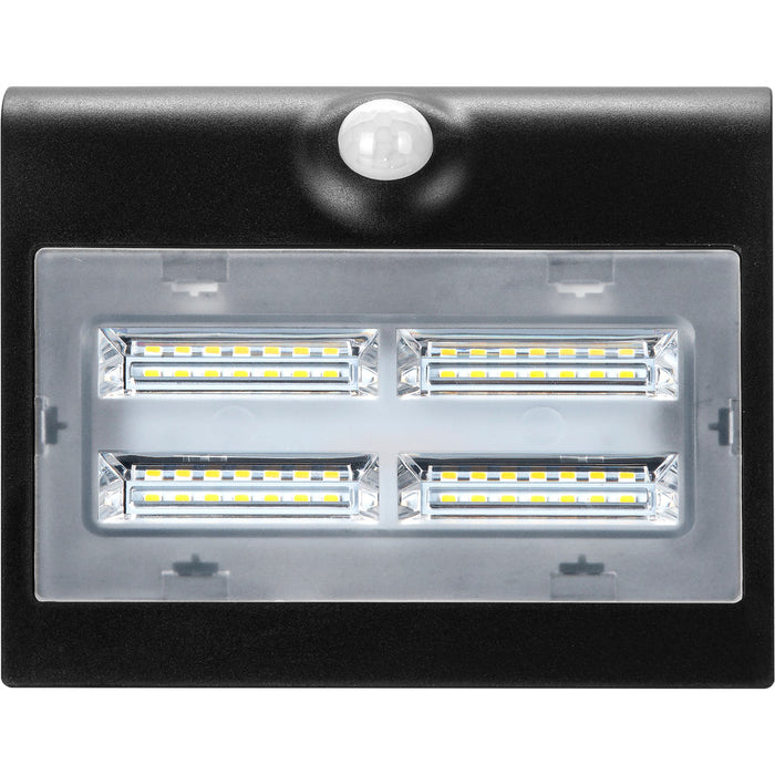 Luceco LEXS40B40 Solar Guardian Wall Light with PIR Sensor Black IP44 3.2W 400lm 4000K Standard - westbasedirect.com