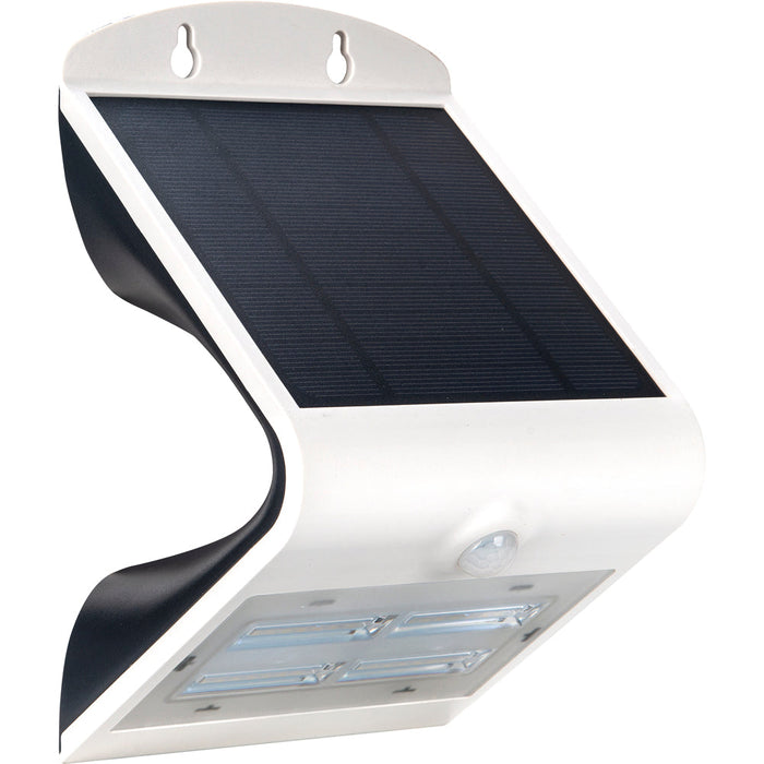 Luceco LEXS40W40 Solar Guardian Wall Light with PIR Sensor White IP44 3.2W 400lm 4000K Standard - westbasedirect.com