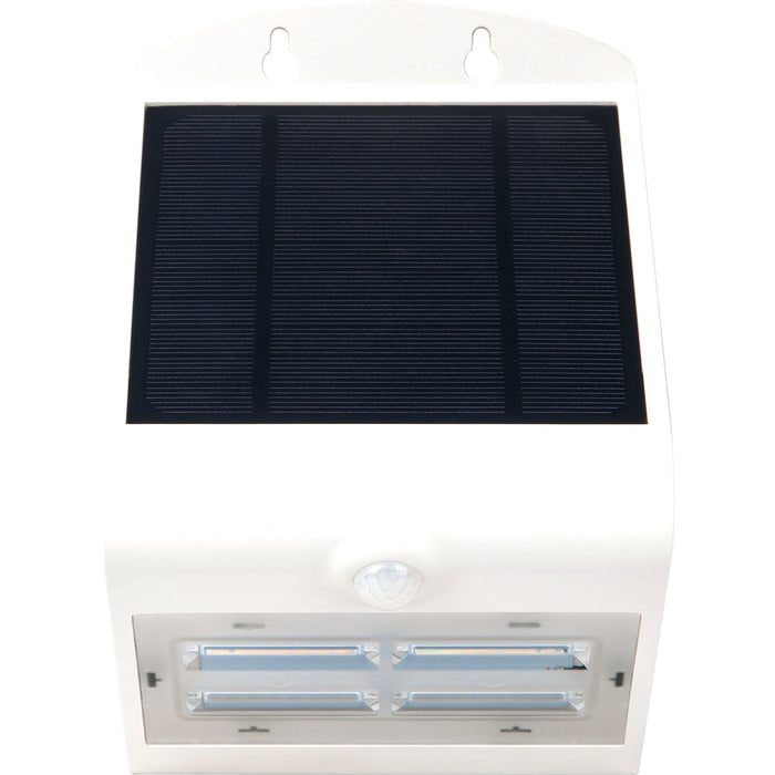 Luceco LEXS40W40 Solar Guardian Wall Light with PIR Sensor White IP44 3.2W 400lm 4000K Standard - westbasedirect.com