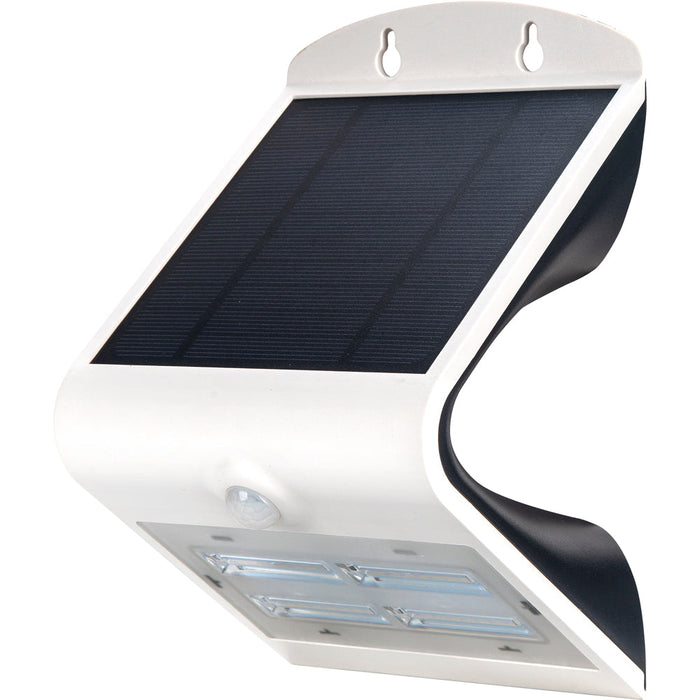 Luceco LEXS40W40 Solar Guardian Wall Light with PIR Sensor White IP44 3.2W 400lm 4000K Standard - westbasedirect.com