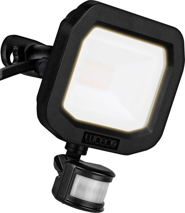 Luceco LFSP10B130 10W 1050lm 3000K IP65 Castra Security Floodlight with PIR Black - westbasedirect.com