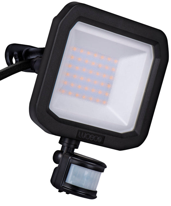 Luceco LFSP30B130 30W 3000lm 3000K IP65 Castra Security Floodlight with PIR Black - westbasedirect.com