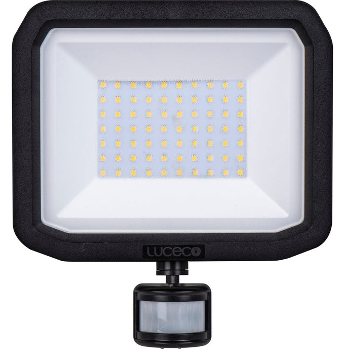 Luceco LFSP50B150 50W 5400lm 5000K IP65 Castra Security Floodlight with PIR Black - westbasedirect.com