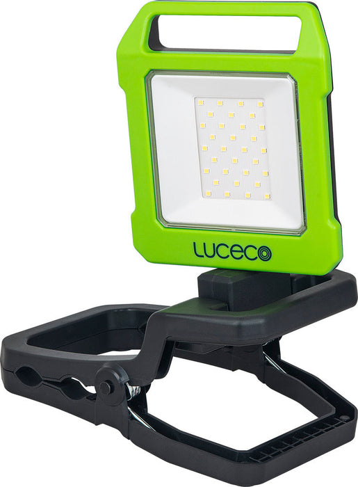 Luceco LILC10G65 Rechargeable Folding Clamp Worklight 1000lm 9W 6500K - USB Charged