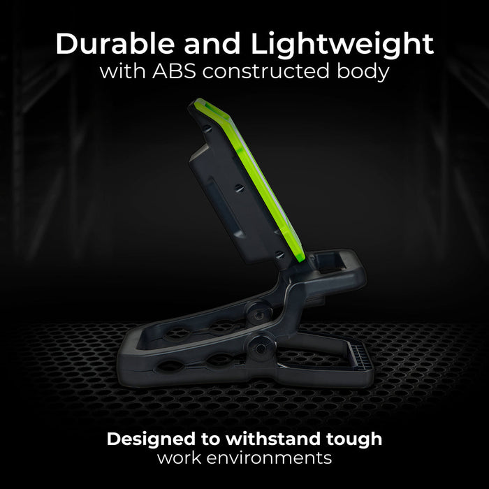 Luceco LILC10G65 Rechargeable Folding Clamp Worklight 1000lm 9W 6500K - USB Charged