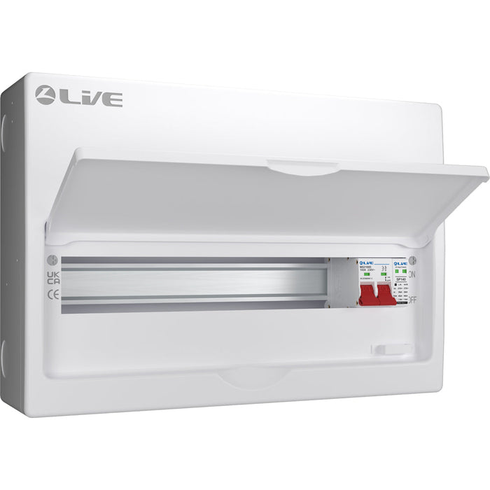 LIVE Electrical LSMC18S-SP 18 Module Metal Clad Consumer Unit c/w 100A Main Switch +20/40kA SPD (15 Usable Way)