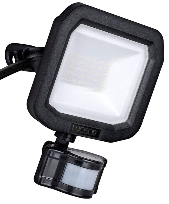 Luceco Smart LSMFSP20B150 20W 2400lm IP65 LED PIR Floodlight Black - westbasedirect.com