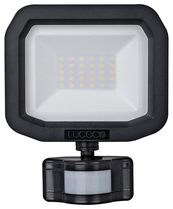 Luceco Smart LSMFSP20B150 20W 2400lm IP65 LED PIR Floodlight Black - westbasedirect.com