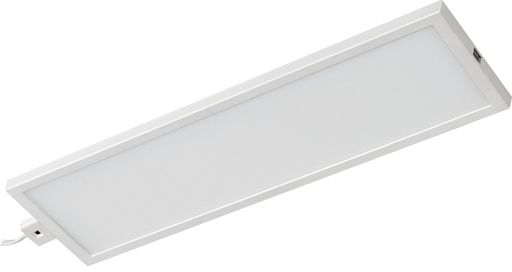 Luceco LUCP50WH30P 8W 500lm 300x100mm Under Cabinet Slimline Panel Starter Pack Sensor Dimmable 3000K UK Plug