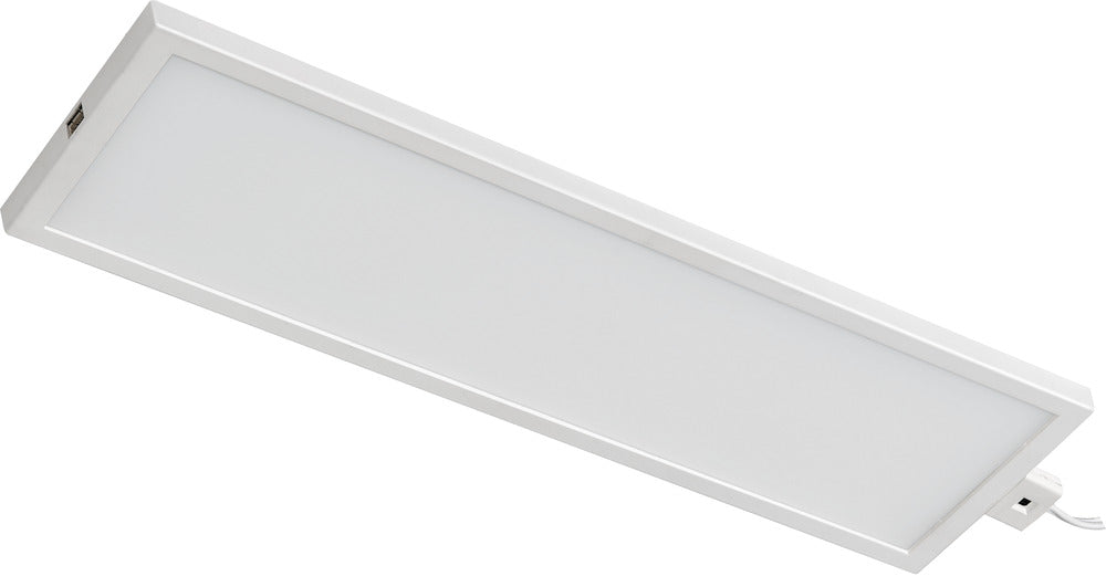 Luceco LUCP50WH30P 8W 500lm 300x100mm Under Cabinet Slimline Panel Starter Pack Sensor Dimmable 3000K UK Plug