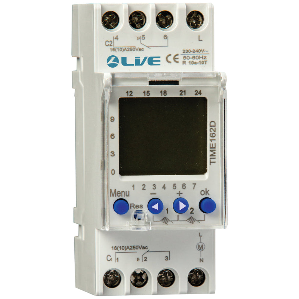LIVE Electrical TIME162D Double-Channel Digital Timer | Dual DIN Rail ...