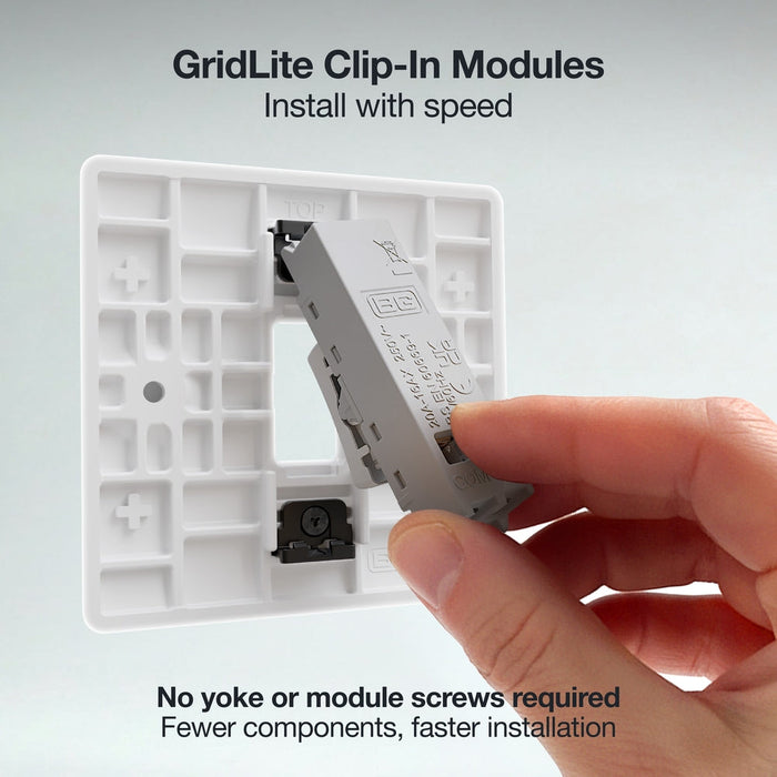 BG GridLite M11 20A 16AX SP 1-Way Switch Module - White