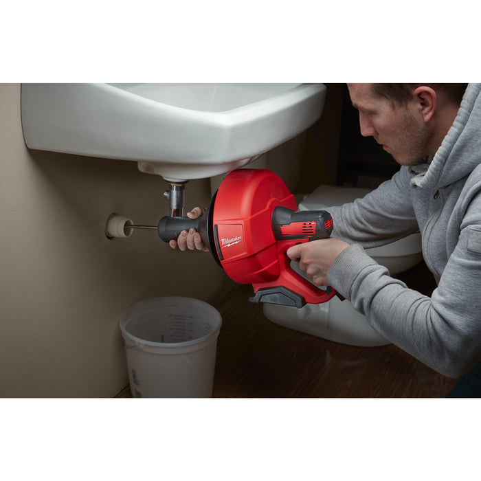 Milwaukee M12BDC8-0C 12V Handheld Sub Compact Drain Cleaner with Spiral Diameter 8mm & Case - Bare Unit