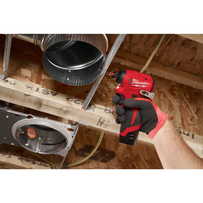 Milwaukee M12BLIDRC-202C 12V FUEL Brushless Compact 1/4" Impact Driver, 2x 2.0Ah Batteries, Charger & Case - westbasedirect.com