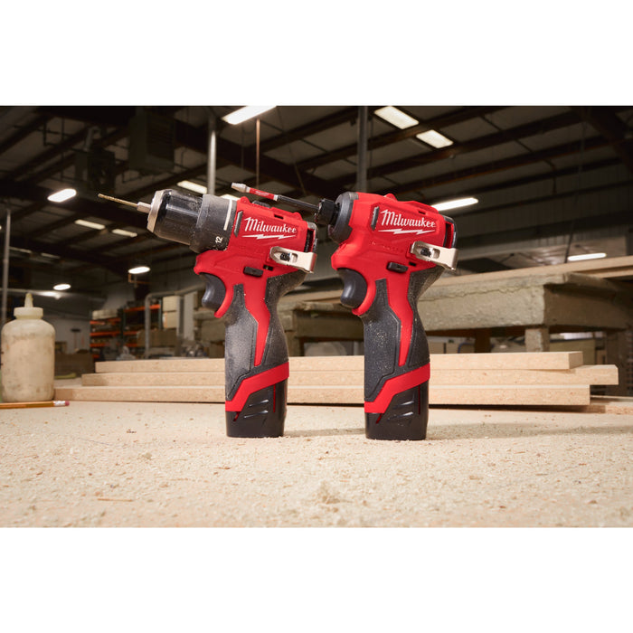 Milwaukee M12BLIDRC-202C 12V FUEL Brushless Compact 1/4" Impact Driver, 2x 2.0Ah Batteries, Charger & Case - westbasedirect.com