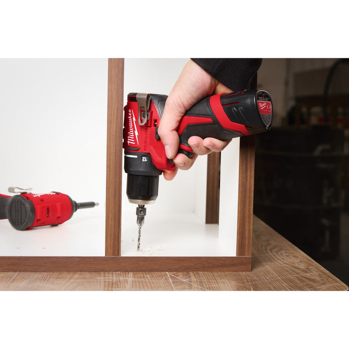 Milwaukee M12BLPDRC-202C 12V FUEL Brushless Compact Percussion Drill, 2x 2.0Ah Batteries, Charger & Case - westbasedirect.com