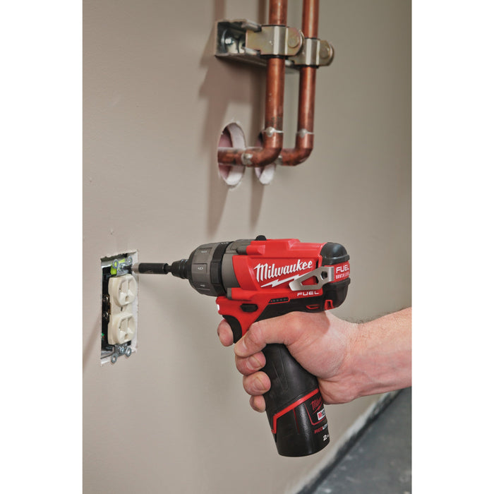 Milwaukee M12CD-202C 12V FUEL Sub Compact Screw Driver, 2x 2.0Ah Batteries, Charger & Case - westbasedirect.com