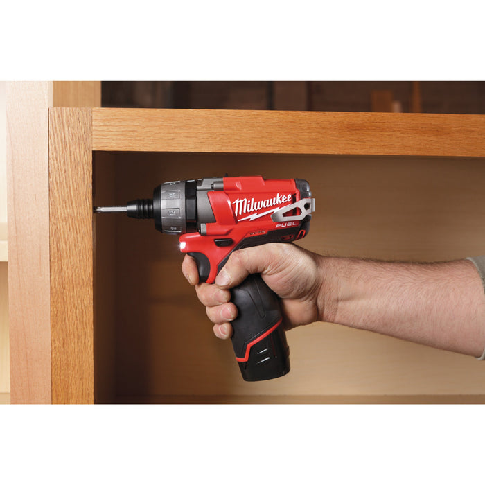 Milwaukee M12CD-202C 12V FUEL Sub Compact Screw Driver, 2x 2.0Ah Batteries, Charger & Case - westbasedirect.com