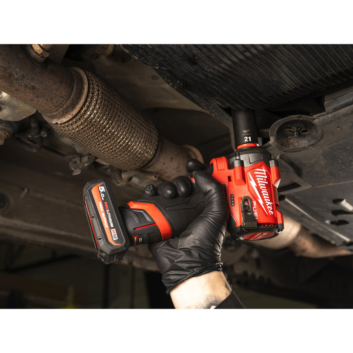 Milwaukee M12FCIWF38G3-502X 12V FUEL Compact 3/8" Impact Wrench with Friction Ring, 2x 5.0Ah Batteries, Charger & Case - westbasedirect.com