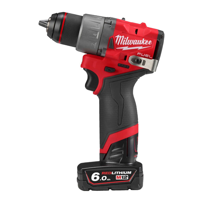 Milwaukee M12FDD2-602X 12V FUEL Cordless Sub Compact 2-Speed Drill Driver, 2x 6.0Ah Batteries, Charger & Case - westbasedirect.com