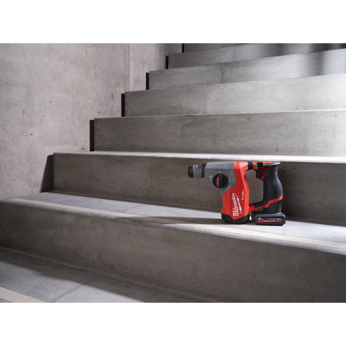 Milwaukee M12FHAC16-502X 12V FUEL Brushless 16mm Compact SDS+ Drill, 2x 5.0Ah Batteries, Charger & Case - westbasedirect.com