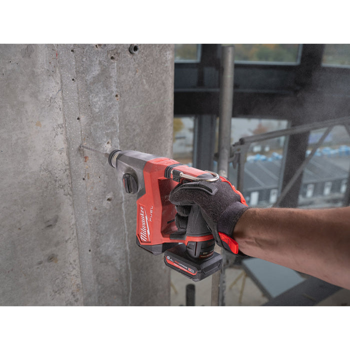 Milwaukee M12FHAC16-502X 12V FUEL Brushless 16mm Compact SDS+ Drill, 2x 5.0Ah Batteries, Charger & Case - westbasedirect.com