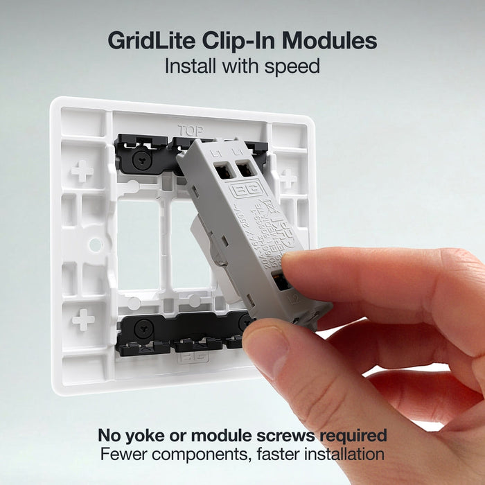 BG GridLite M13 20A 16AX 2-Way Intermediate Switch Module - White