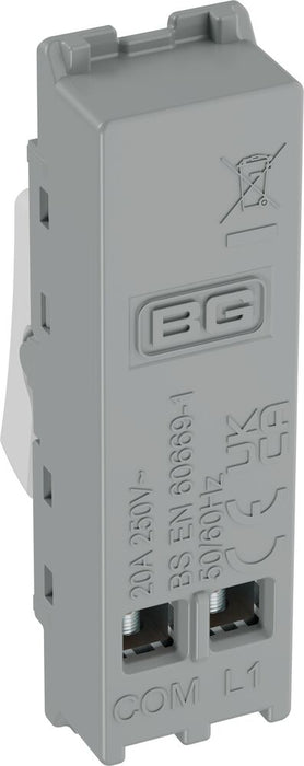 BG GridLite M14 20A 1-Way Retractive Switch Module - White