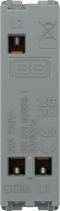 BG GridLite M142BELL 20A 2-Way Retractive Switch Module "Bell Symbol" - White