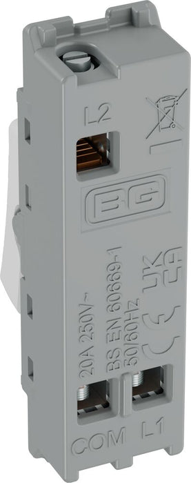 BG GridLite M142PR 20A 2-Way Retractive Switch Module "PRESS" - White