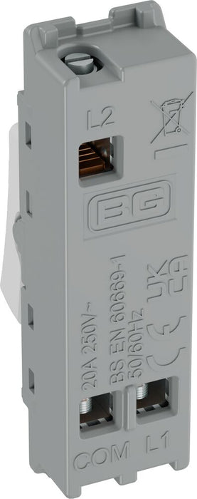 BG GridLite M142PR 20A 2-Way Retractive Switch Module "PRESS" - White