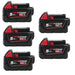 Milwaukee M18B5 18V REDLITHIUM 5.0Ah Li-Ion Battery (5 Pack) - westbasedirect.com