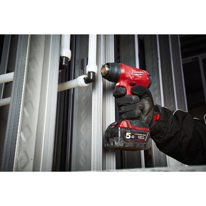 Milwaukee M18BHG-0+M18B5 Kit - 18V Compact Heat Gun + M18B5 5.0Ah Li-ion Battery