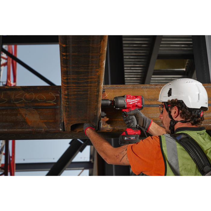 Milwaukee M18FHIW2F12-502X 18V FUEL Brushless 1/2'’ High Torque Impact Wrench with Friction Ring, 2x 5.0Ah Batteries, Charger & Case - westbasedirect.com