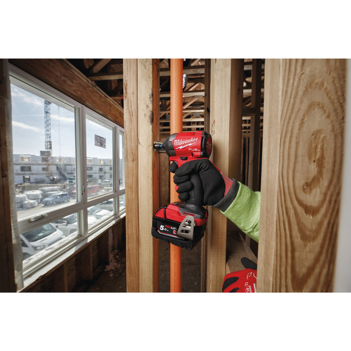 Milwaukee M18FID3-0+M18B5 Kit - 18V FUEL Brushless 1/4" Impact Driver + M18B5 5.0Ah Li-ion Battery