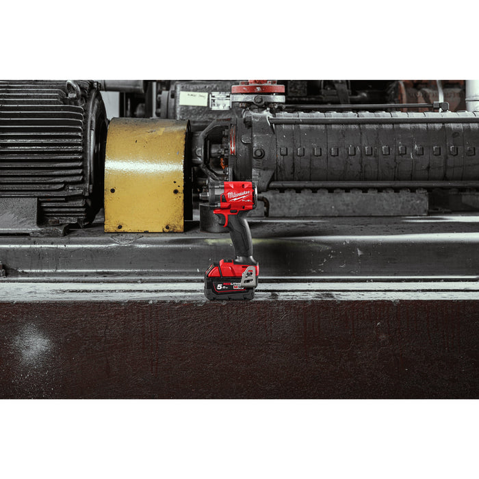 Milwaukee M18FIW2F12-502X 18V FUEL Compact 1/2" Impact Wrench with Friction Ring, 2x 5.0Ah Batteries, Charger & Case - westbasedirect.com