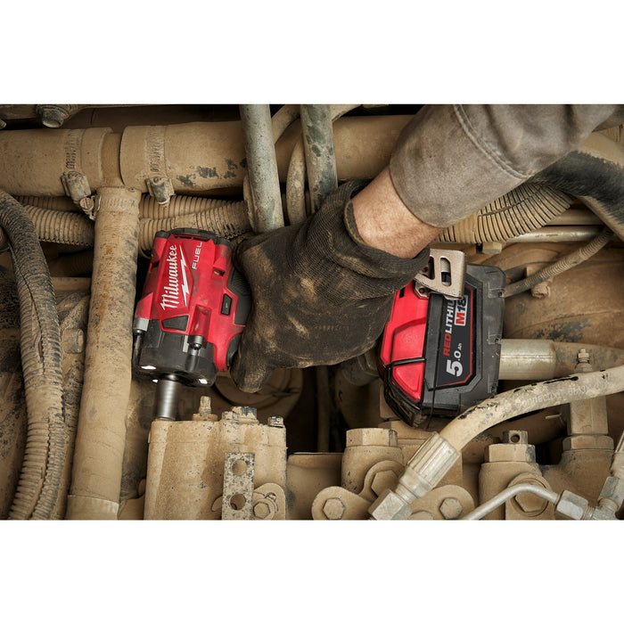 Milwaukee M18FIW2F12-0+M18B4 Kit - 18V FUEL Brushless Compact 1/2" Impact Wrench (Friction Ring) + M18B4 4.0Ah Li-ion Battery